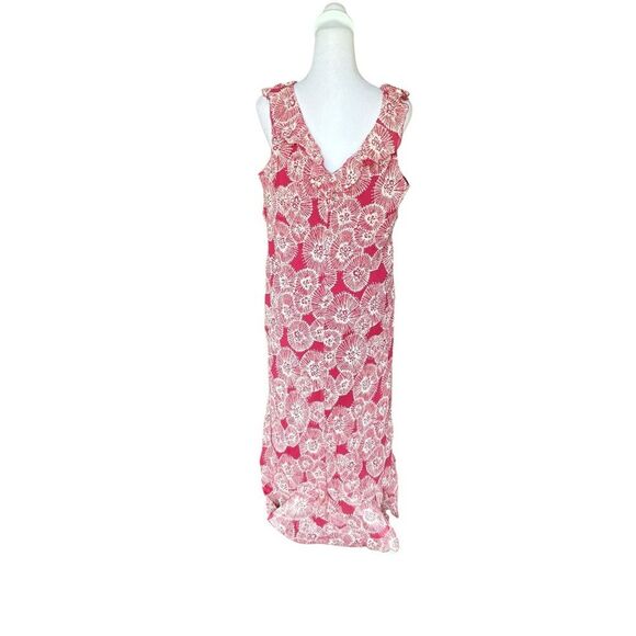 Jonathan Martin Studio Vintage Y2K Midi Dress Silk Ruffle Sleeveless Womens 16 - Picture 2 of 9